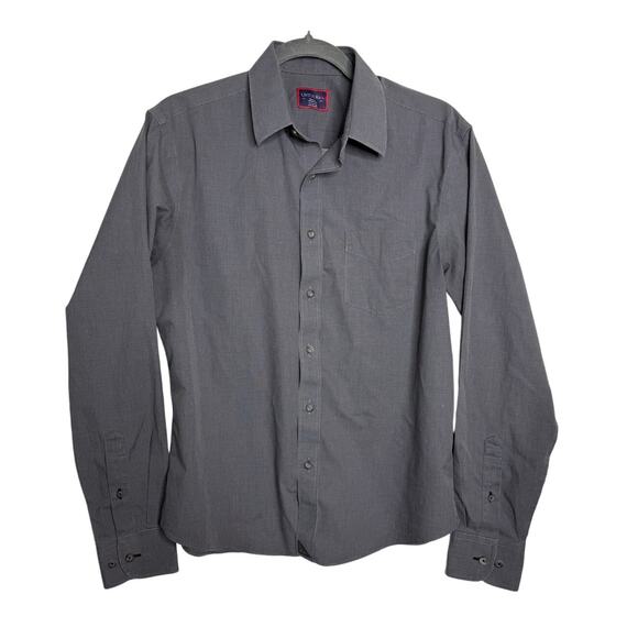 UNTUCKit Shirt Men's Small Gray Microcheck Button Down Long Sleeve - Picture 1 of 6